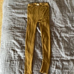 Nui XS 100% merino knit wool leggings in kelp